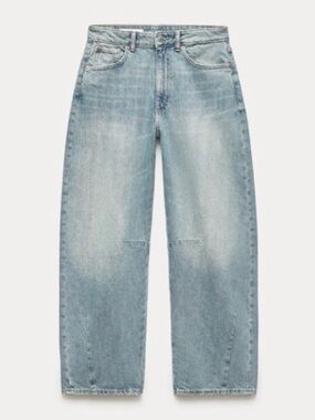 ZARA TRF MID WAIST BAGGY BALLOON JEANS sz 0